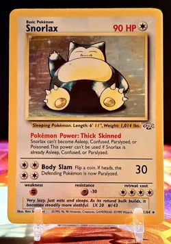 LP Unlimited Holo Snorlax Pokemon Card | WoTC Vintage Rare | 1999 Jungle 11/64 - Image 3