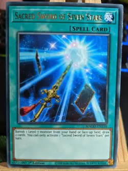 Sacred Sword Of Seven Stars MAGO-EN150 Gold Rare LP/NM Yugioh Cards - Image 1