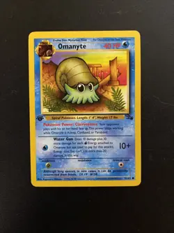 Omanyte 52/62 Fossil 1st edition Pokemon TCG Card Vintage WOTC Common (2) - Image 1