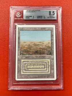 Magic MTG - Scrubland - Revised - BGS 8.5 (8, 9, 9, 8.5) Graded NM-MT+ - Image 1