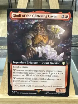 MTG *Gimli of the Glittering Caves Extended Art X1* (NM) Lord of the Rings Magic - Image 1