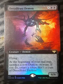 Dreadfeast Demon Extended Art FOIL , Innistrad CV , LP , MTG , FREE SHIPPING - Image 1