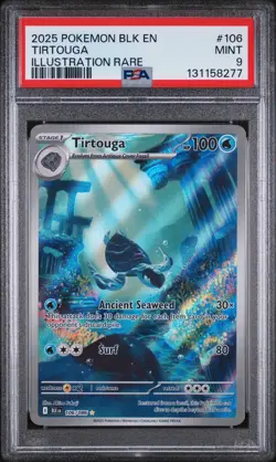 TIRTOUGA #106 ILLUSTRATION RARE 2025 POKEMON BLK EN BLACK BOLT PSA 9 MINT - Image 1