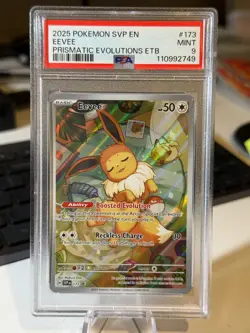 Pokemon 2025 SVP EN-SV Black Star Promo Prismatic Evolutions ETB 173 Eevee PSA 9 - Image 3