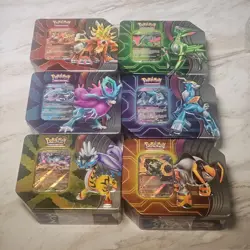6 x All Pokemon Walmart Black Friday TCG Paradox Destinies Tins SEALED 5 Packs! - Image 1