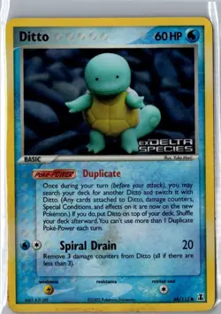 Pokemon TCG Ditto (Squirtle) 64/113 Delta Species Stamped Reverse Holo 2005 MP - Image 1