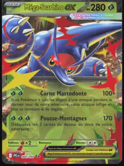 Carte Pokemon Mega-Scarhino-ex 004/094 Flammes Fantasmagoriques Francais - Image 1