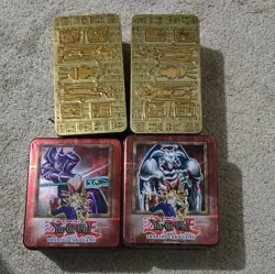 YUGIOH YUGI SUMMONED SKULL AND DARK MAGICIAN COLLECTORS TINS (EMPTY TINS ONLY) - Image 1