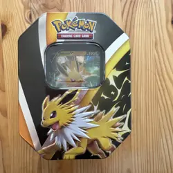 Pokemon Jolteon V Tin - OPENED Card + 5 Sealed Booster Packs Complete & Original - Image 1