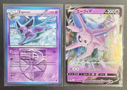 Pokemon TCG Espeon Card Lot English Japanese Pokemon TCG Common Holo 2 Card Lot - Image 1