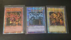 EGYPTIAN GOD CARDS OBELISK SLIFER RA LC01 Quarter Century Secret Rare Yugioh TCG - Image 1