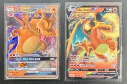Pokemon Charizard 2 Card Lot Pokemon TCG Game Card Bundle GX V Holo Pokemon TCG - Image 1