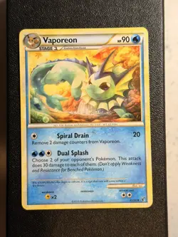 Pokemon - Vaporeon 41/90 - HGSS Undaunted - Vintage 2010 - VLP - Image 1