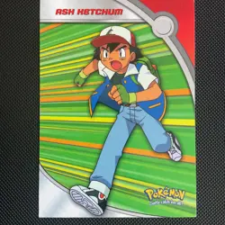 Pokemon Topps Series 3 Ash Ketchum HV1 TV Animation Blue Logo Heroes & Villians - Image 1