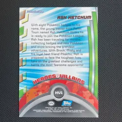 Pokemon Topps Series 3 Ash Ketchum HV1 TV Animation Blue Logo Heroes & Villians - Image 2