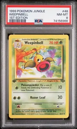 1999 Pokemon Jungle 1st Edition Weepinbell 48/64 PSA 8 NM-MT - Image 1