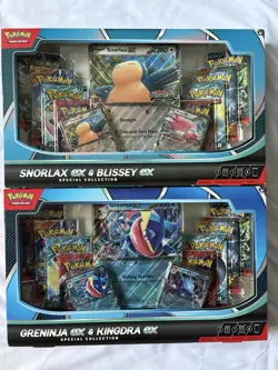 Pokemon Snorlax Ex & Blissey Ex Special Collection Box + Greninja Kingdra Ex Box - Image 1