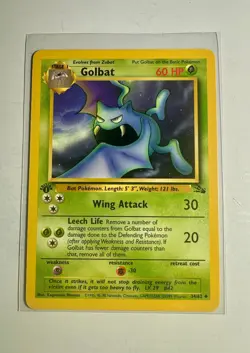 Pokemon Fossil Golbat 34/62 - 1st Edition Non-Holo - WOTC 1999 - NEVER PLAYED - Image 1