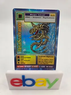 MetalSeadramon FOIL Digimon BO-35 Card Digital Monsters 1999 Bandai TCG HP - Image 1
