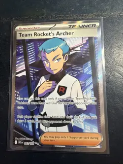 Pokemon Team Rockets Archer Trainer Card 223/182 Destined Rivals TCG NM - Image 1