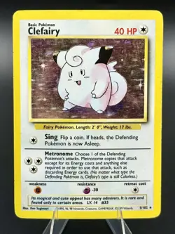 Clefairy 5/102 Base Set 2 Unlimited Holo WOTC Wizards Pokemon Trading Card Game - Image 2