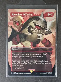 MTG Harmless Offering Borderless Foil R 868 Marvel Deadpool SLD Bonus Card - Image 1