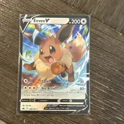 Pokemon TCG Eevee v Holo Ultra Rare Card Crown Zenith Series 108/159 - Image 1