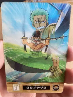 One Piece Zoro Roronoa No.2 Pirate King Gummy Card Gumica 3d Lenticular - Image 1