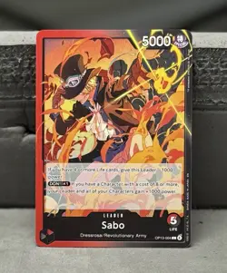 One Piece Card Game Sabo OP13-004 Preconstructed Red-Black Leader Deck - Image 1