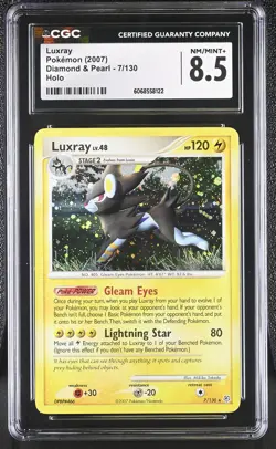 CGC 8.5 Luxray 2007 Diamond & Pearl 7/130 Holo Pokemon Card - Image 1