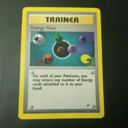 ENERGY FLOW 122/132 - Gym Heroes Set - VINTAGE WOTC Pokemon Card - NM - Image 1