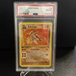 Pokemon Kabutops Fossil Card 24/62 1st Edition Rare PSA 8 Nm-mt - Image 1