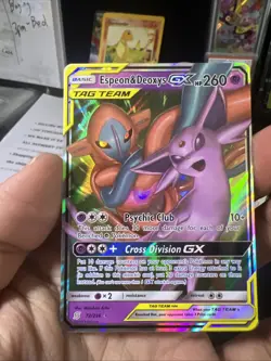 Espeon & Deoxys GX 72/236 Sm-Unified Minds Holo Card NM Condition - Image 1
