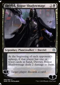 X 1 Davriel, Rogue Shadowmage NM War of the Spark 083 MTG Magic The Gathering - Image 1
