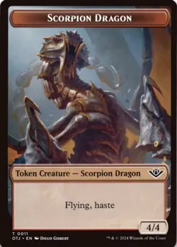 MTG Scorpion Dragon Token Normal NM Outlaws of Thunder Junction Magic 11 - Image 1