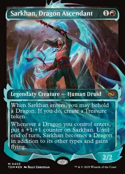 LP MTG Sarkhan, Dragon Ascendant (0403) - Foil - Showcase Light Play Tarkir: Dra - Image 1