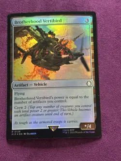 Magic: The Gathering Brotherhood Vertibird 128 Rare Foil Fallout - Image 1