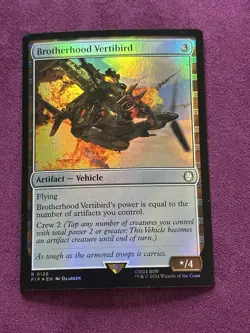 Magic: The Gathering Brotherhood Vertibird 128 Rare Foil Fallout - Image 2