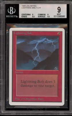 Magic the Gathering MTG Lightning Bolt Unlimited BGS 9 Mint - Image 1