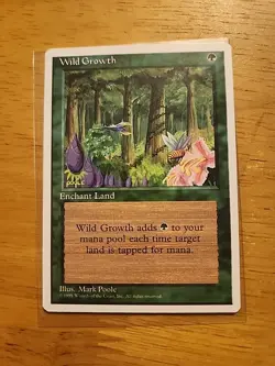 Wild Growth - Fourth Edition 4th - MTG Magic - Common - Green Enchant Land - Image 1