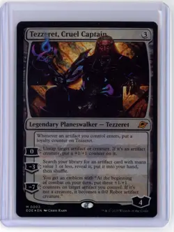 MtG EoE MISPRINT Tezzeret, Cruel Captain #2 FOIL- Dark Print - Image 1
