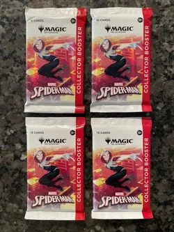 Magic the Gathering - Marvel: Spider-Man - 4 Sealed Collector Booster Packs! - Image 1