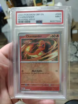 2023 POKEMON OBF EN-OBSIDIAN FLAMES REVERSE HOLO #026 CHARMANDER PSA 9 - Image 1