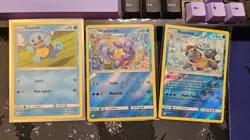 Team Up Pokemon Lot of X3 - squirtle / wartortle / Blastoise Holos - #RW12 - Image 1