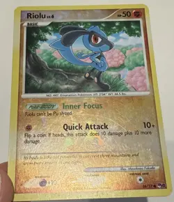 2008 Pokemon Riolu POP Series 8 #16/17 Cracked Ice Holo LP (See Desc) - Image 3