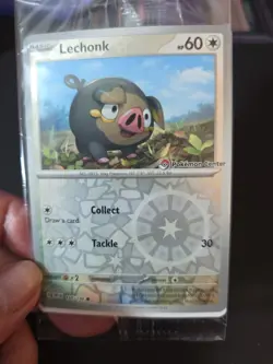 Lechonk POKEMON CENTER Stamp 155/198 Reverse Holo Sealed Promo - Image 1