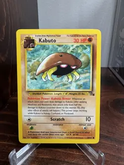 Pokemon TCG Kabuto Fossil 50/62 Regular 1999-2000 Wizards Common - Image 1