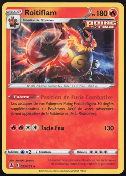 Carte Pokemon Roitiflam 025/163 Holo Styles de Combat Francais - Image 1