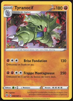 Carte Pokemon Tyranocif 088/189 Holo Tenebres Embrasees Francais - Image 1