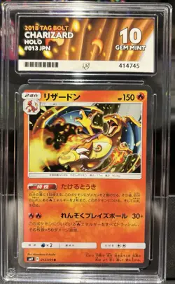 Pokemon Japanese 2018 Tag Bolt 013 Holo Charizard Ace Gem Mint 10! - Image 1